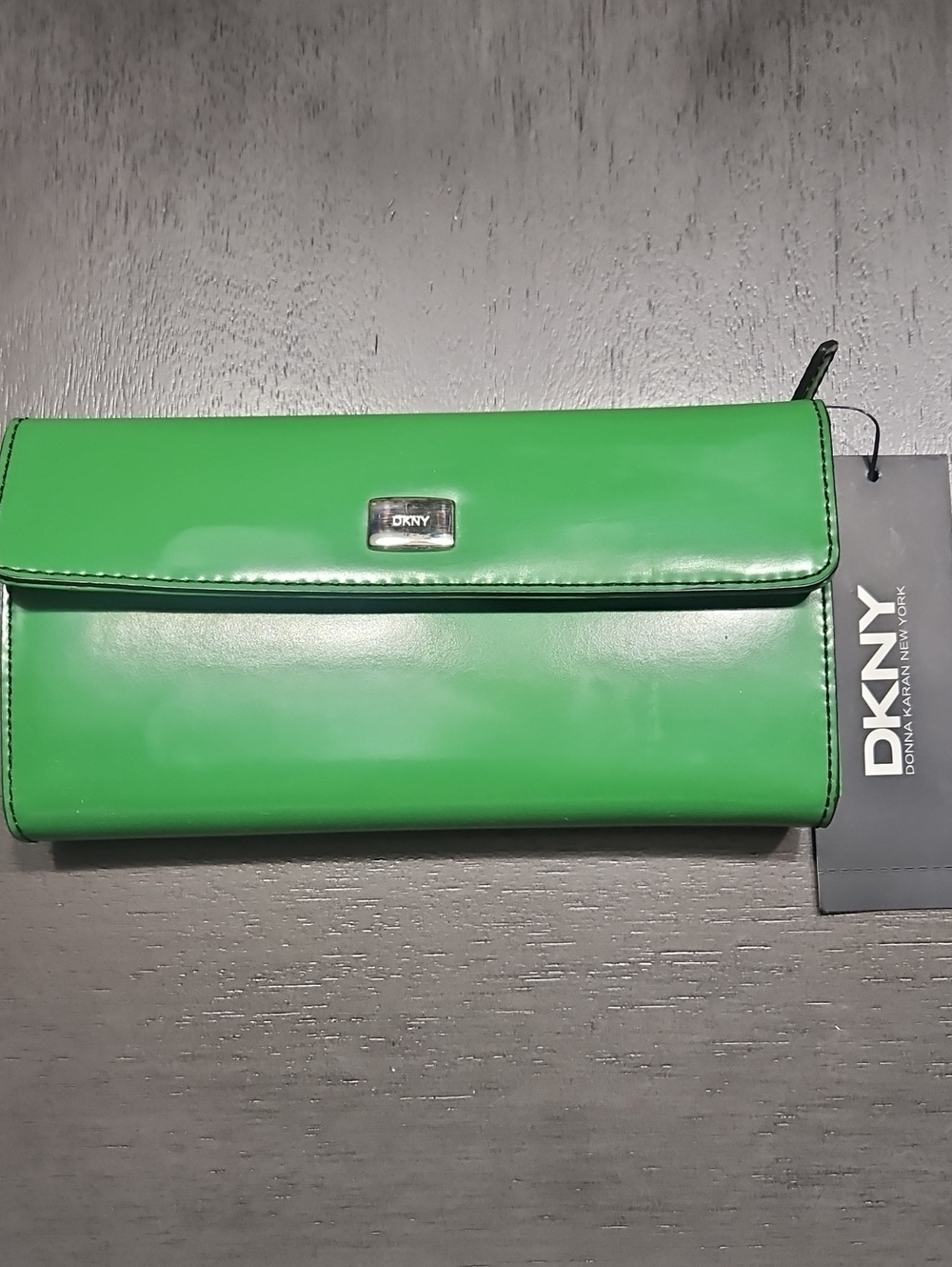DKNY Green Patent Leather Wallet